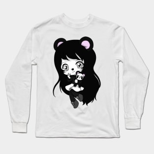 panda girl chibi Long Sleeve T-Shirt